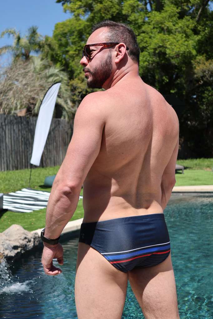 Navy Stripe Standard Brief