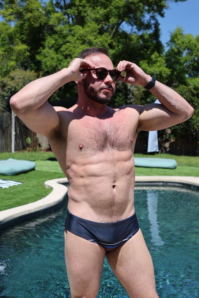 Navy Stripe Standard Brief